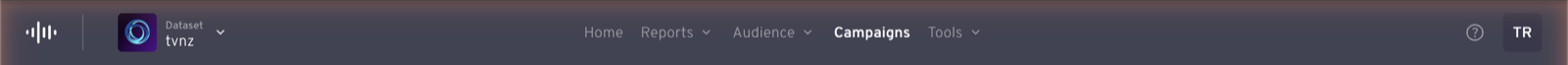 The dashboard navigation bar